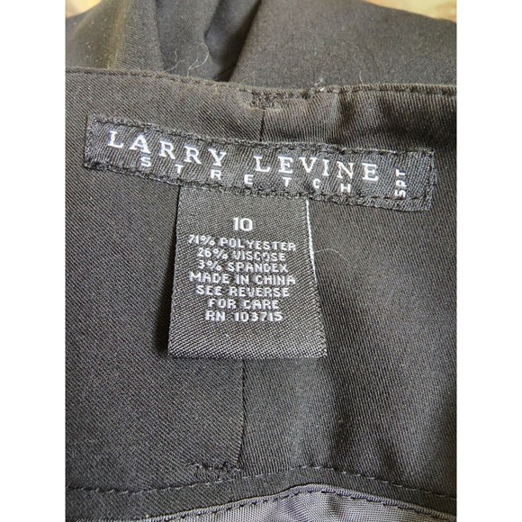 Black Dress Pants Larry Levine Size 10 Stretch Work Office - Picture 5 of 6
